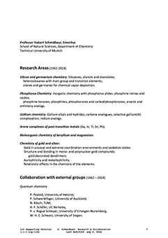 Hubert Schmidbaur research areas and collaboration