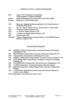 Screenshot, first page of the curriculum vitae