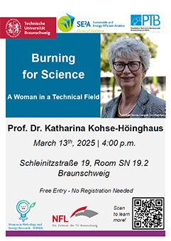 Katharina Kohse-Hoeinghaus PTB event flyer