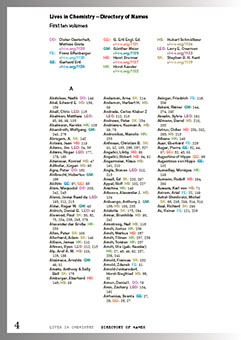 Lives in Chemistry: Directory of Names